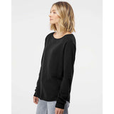 PRM2000 Independent Trading Co. Women's California Wave Wash Crewneck Sweatshirt Black