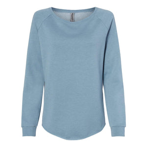 PRM2000 Independent Trading Co. Women's California Wave Wash Crewneck Sweatshirt Misty Blue