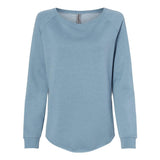 PRM2000 Independent Trading Co. Women's California Wave Wash Crewneck Sweatshirt Misty Blue