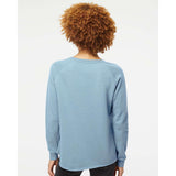 PRM2000 Independent Trading Co. Women's California Wave Wash Crewneck Sweatshirt Misty Blue