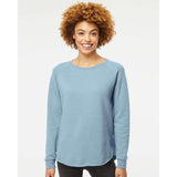 PRM2000 Independent Trading Co. Women's California Wave Wash Crewneck Sweatshirt Misty Blue