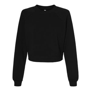 7505 BELLA + CANVAS Women's Raglan Pullover Fleece Black