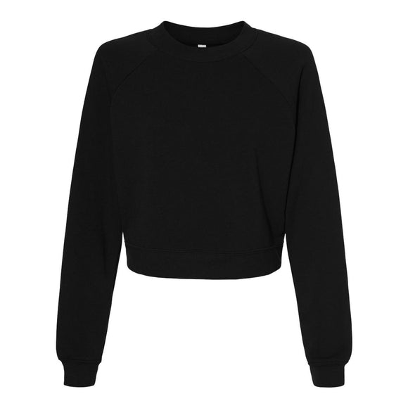 7505 BELLA + CANVAS Women's Raglan Pullover Fleece Black