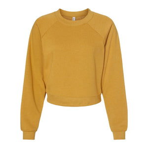 7505 BELLA + CANVAS Women's Raglan Pullover Fleece Heather Mustard