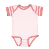 4400 Rabbit Skins Infant Baby Rib Bodysuit Ballerina/ Mauvelous/ Ballerina & Mauvelous Stripe