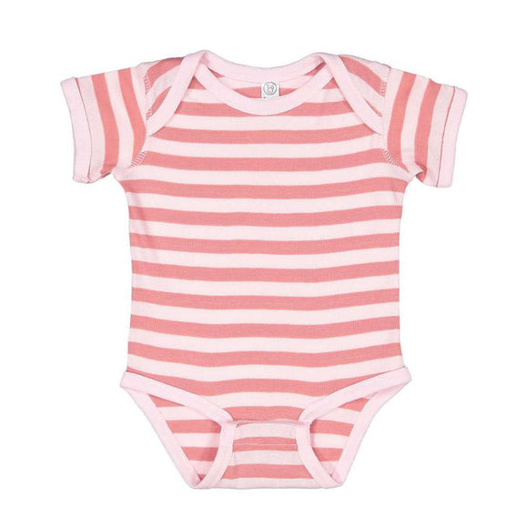 4400 Rabbit Skins Infant Baby Rib Bodysuit Ballerina/ Mauvelous Stripe