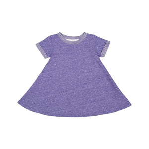 5379 Rabbit Skins Toddler Harborside Mélange French Terry Twirl Dress Purple Melange