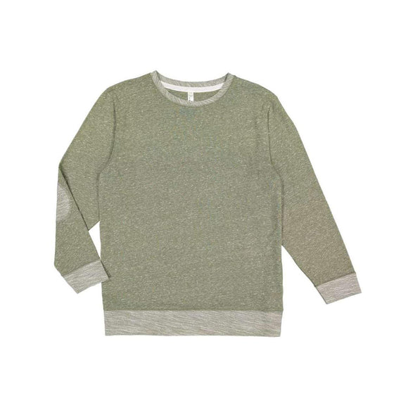 6965 LAT Harborside Mélange French Terry Pullover Military Green Melange