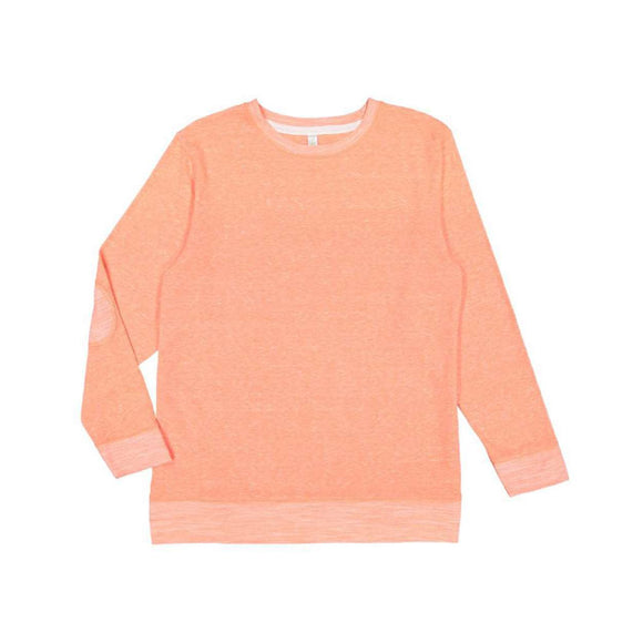 6965 LAT Harborside Mélange French Terry Pullover Papaya Melange