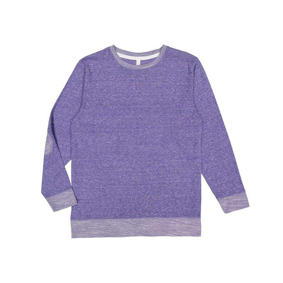 6965 LAT Harborside Mélange French Terry Pullover Purple Melange