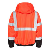 JS130-132 Kishigo Ripstop Bomber Jacket Fluorescent Red