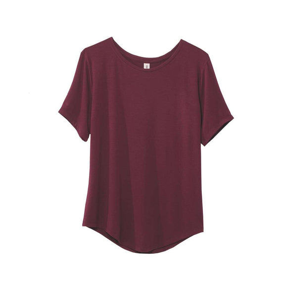 44WR JERZEES Women's Relaxed Modal Stretch T-Shirt Maroon