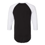 560RR JERZEES Premium Blend Ringspun Three-Quarter Sleeve Raglan Baseball T-Shirt Black Ink/ White