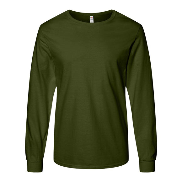 IC47LSR Fruit of the Loom Unisex Iconic Long Sleeve T-Shirt Military Green Heather