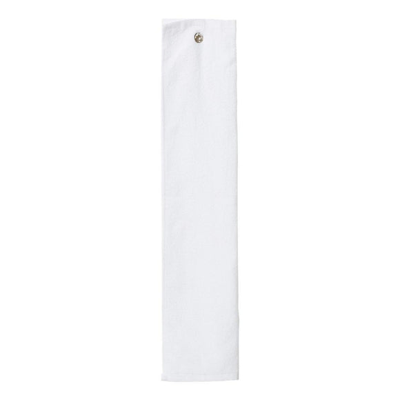 C162523TGH Carmel Towel Company Trifold Golf Towel with Grommet White