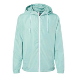 EXP54LWZ Independent Trading Co. Lightweight Windbreaker Full-Zip Jacket Aqua/ White Zipper