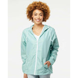 EXP54LWZ Independent Trading Co. Lightweight Windbreaker Full-Zip Jacket Aqua/ White Zipper