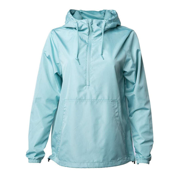 EXP54LWP Independent Trading Co. Lightweight Quarter-Zip Windbreaker Pullover Jacket Aqua