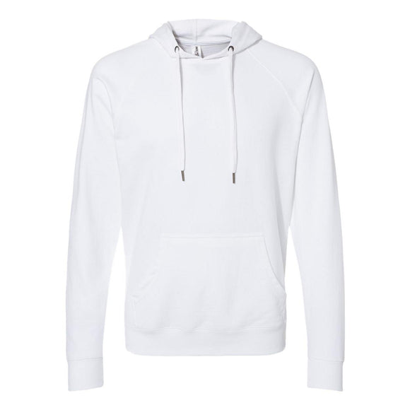 SS1000 Independent Trading Co. Icon Lightweight Loopback Terry Hooded Sweatshirt White