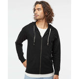 SS1000Z Independent Trading Co. Icon Lightweight Loopback Terry Full-Zip Hooded Sweatshirt Black