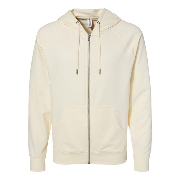 SS1000Z Independent Trading Co. Icon Lightweight Loopback Terry Full-Zip Hooded Sweatshirt Bone