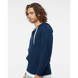 SS1000Z Independent Trading Co. Icon Lightweight Loopback Terry Full-Zip Hooded Sweatshirt Indigo