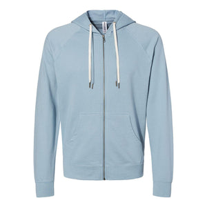 SS1000Z Independent Trading Co. Icon Lightweight Loopback Terry Full-Zip Hooded Sweatshirt Misty Blue