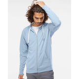 SS1000Z Independent Trading Co. Icon Lightweight Loopback Terry Full-Zip Hooded Sweatshirt Misty Blue