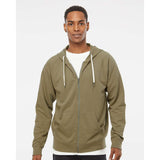 SS1000Z Independent Trading Co. Icon Lightweight Loopback Terry Full-Zip Hooded Sweatshirt Olive