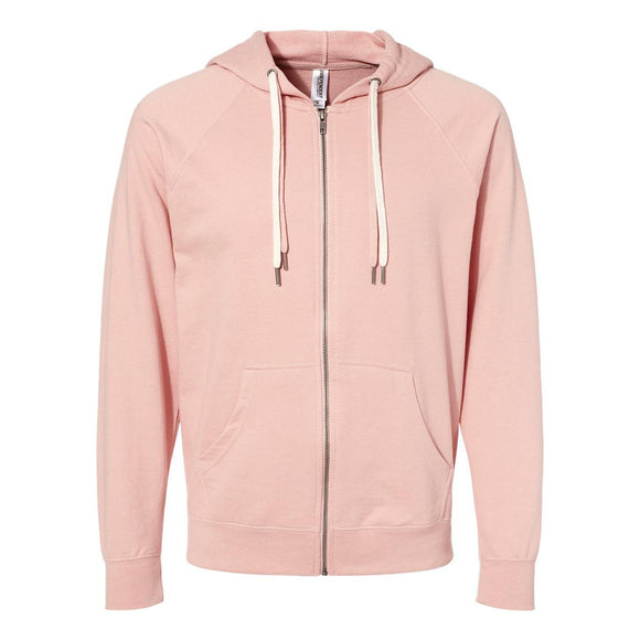 SS1000Z Independent Trading Co. Icon Lightweight Loopback Terry Full-Zip Hooded Sweatshirt Rose