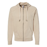 SS1000Z Independent Trading Co. Icon Lightweight Loopback Terry Full-Zip Hooded Sweatshirt Sand