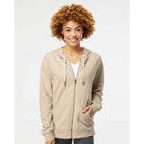 SS1000Z Independent Trading Co. Icon Lightweight Loopback Terry Full-Zip Hooded Sweatshirt Sand