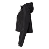 EXP64CRP Independent Trading Co. Women's Lightweight Quarter-Zip Pullover Crop Windbreaker Black