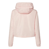 EXP64CRP Independent Trading Co. Women's Lightweight Quarter-Zip Pullover Crop Windbreaker Blush/ White Zipper