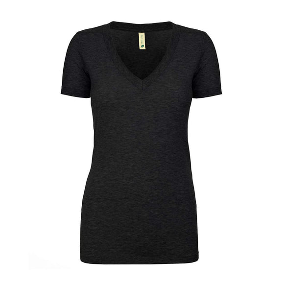 4240 Next Level Women's Eco Performance V-Neck T-Shirt Heather Black