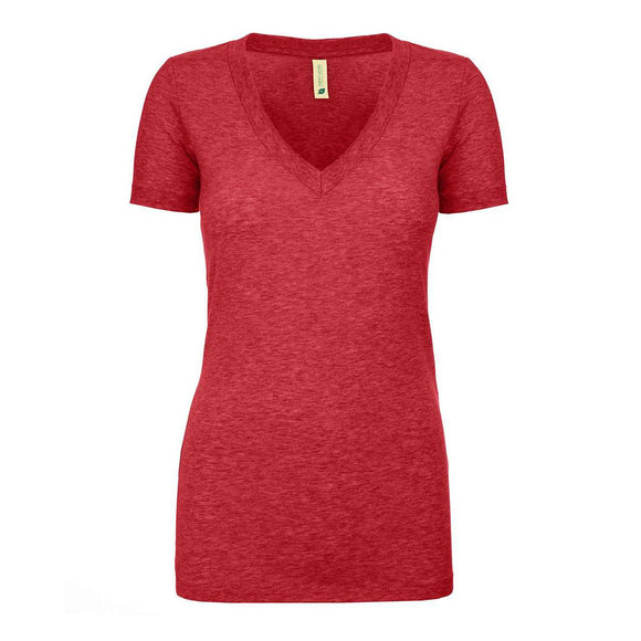 4240 Next Level Women's Eco Performance V-Neck T-Shirt Heather Red