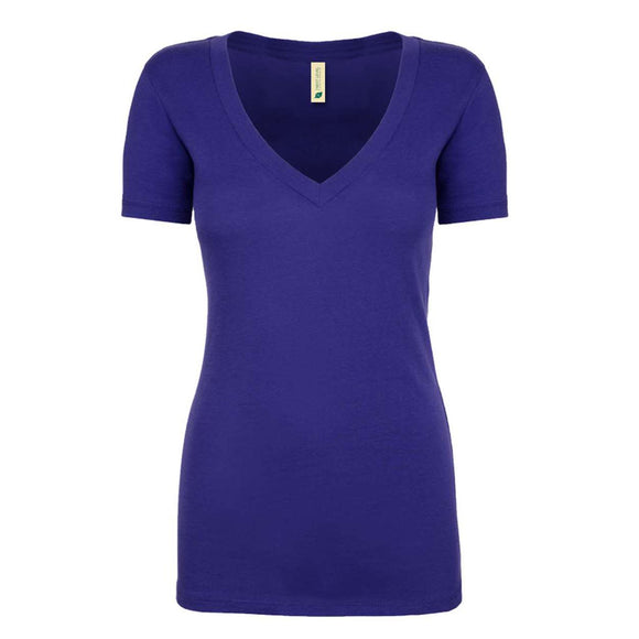 4240 Next Level Women's Eco Performance V-Neck T-Shirt Heather Sapphire