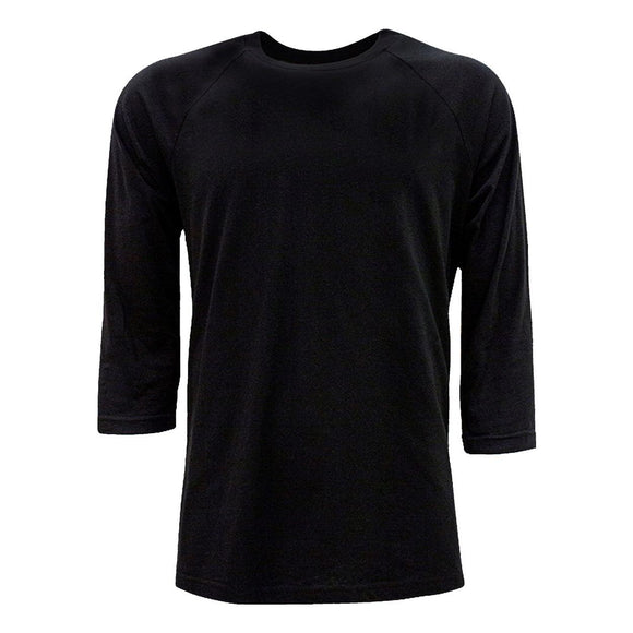 6251 Next Level Unisex CVC Three-Quarter Sleeve Raglan T-Shirt Black/ Black