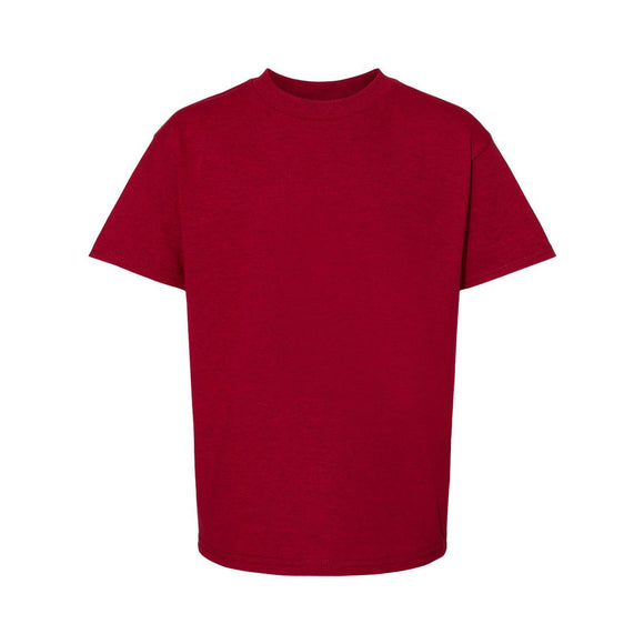 5480 Hanes Essential-T Youth T-Shirt Red Pepper Heather