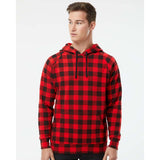 PRM33SBP Independent Trading Co. Special Blend Raglan Hooded Sweatshirt Red Buffalo Plaid