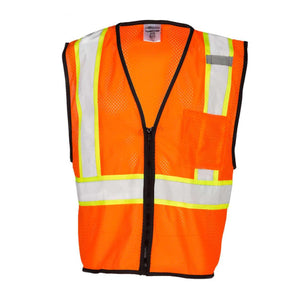 FM527-528 Kishigo Self Extinguishing Contrasting Mesh Vest Orange