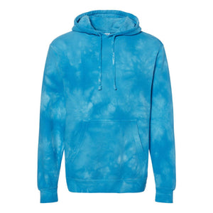 PRM4500TD Independent Trading Co. Midweight Tie-Dyed Hooded Sweatshirt Tie Dye Aqua Blue