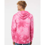 PRM4500TD Independent Trading Co. Midweight Tie-Dyed Hooded Sweatshirt Tie Dye Pink