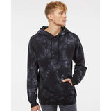 PRM4500TD Independent Trading Co. Midweight Tie-Dyed Hooded Sweatshirt Tie Dye Black