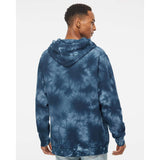 PRM4500TD Independent Trading Co. Midweight Tie-Dyed Hooded Sweatshirt Tie Dye Navy