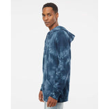 PRM4500TD Independent Trading Co. Midweight Tie-Dyed Hooded Sweatshirt Tie Dye Navy