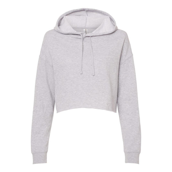 AFX64CRP Independent Trading Co. Women’s Lightweight Crop Hooded Sweatshirt Grey Heather