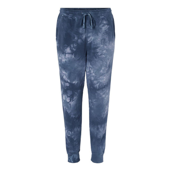 PRM50PTTD Independent Trading Co. Tie-Dyed Fleece Pants Tie Dye Navy