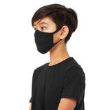 TT044Y BELLA + CANVAS Youth 2-Ply Reusable Face Mask Black