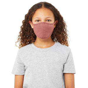 TT044Y BELLA + CANVAS Youth 2-Ply Reusable Face Mask Heather Mauve